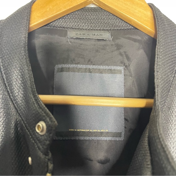Zara Men Faux Leather Moto Jacket Size XL - Picture 4 of 9